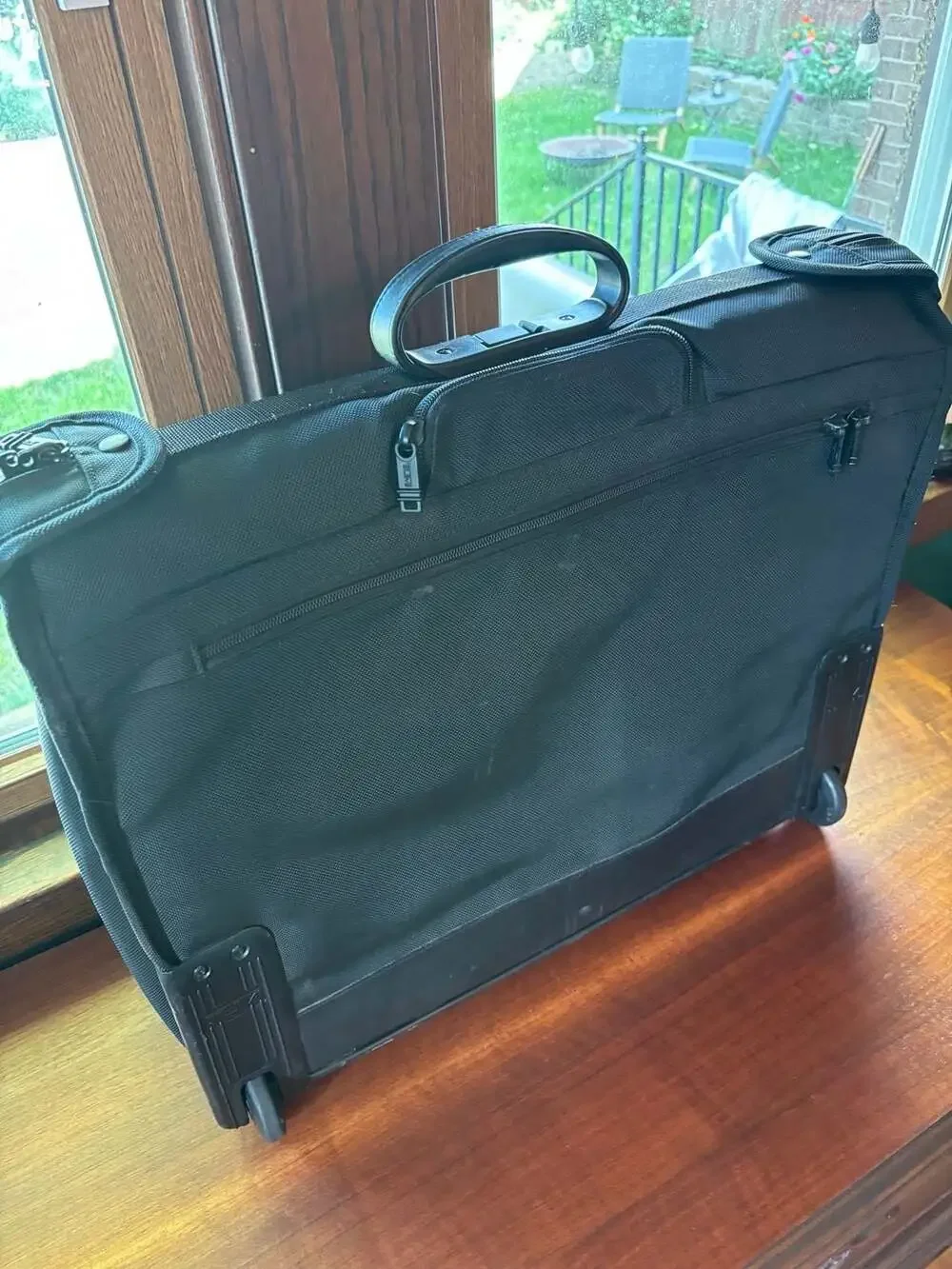 Tumi Alpha Black Wheeled Rolling Garment Bag Extended Trip Suitcase